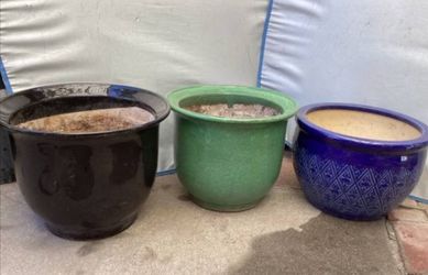Glazed Ceramic Round Planters