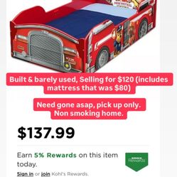 Paw Patrol Firetruck Toddler Bed & Mattress