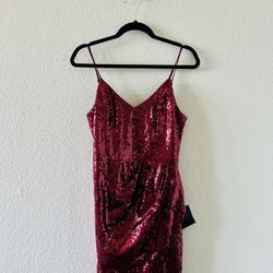 Burgundy Sequin bodycon dress