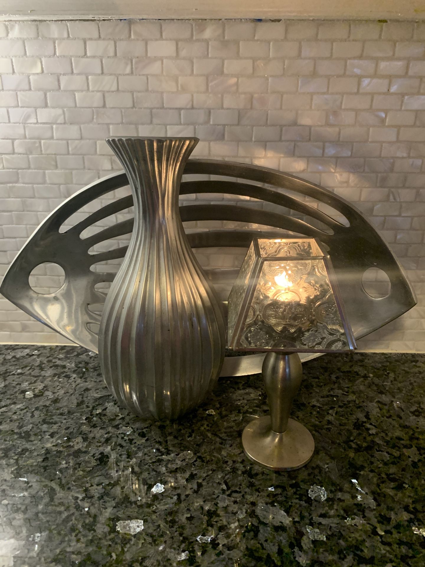 Beautiful Hand Crafted Pewter 3pc Set