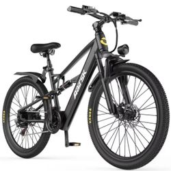 F1 (gray)E Mountain Bike for Adults-750W Peak Motor Electric Commuter Bikes, 25MPH EBike, 36V Battery EBikes, 21-Speed Front Suspension Electric Bicyc
