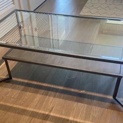 Living Spaces Glass Top Coffee Table