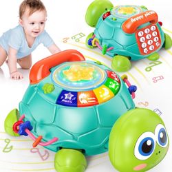 Baby Toys 6 to 12 Months,Musical Turtle Crawling Infant Toys,Early Learning Educational Toy with Light & Sound,Toddler Crawling Toys Birthday Gift for