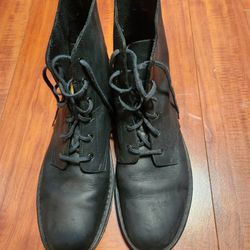Black Leather Clark Boots
