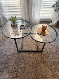 Two Tier Metal and Glass Coffee Table