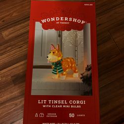 Target Wondershop 50ct Christmas Lit Tinsel Corgi Decoration