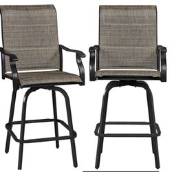 ✌️A Set Of 2. Yaheetech Patio Stools Outdoor Swivel Bar Chairs