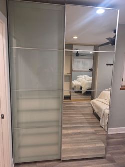IKEA PAX Wardrobe – 60" x 93" – Mirror & Frosted Glass Sliding Doors