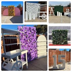 Backdrops / Flower Walls / Pedestals / Candy Cart