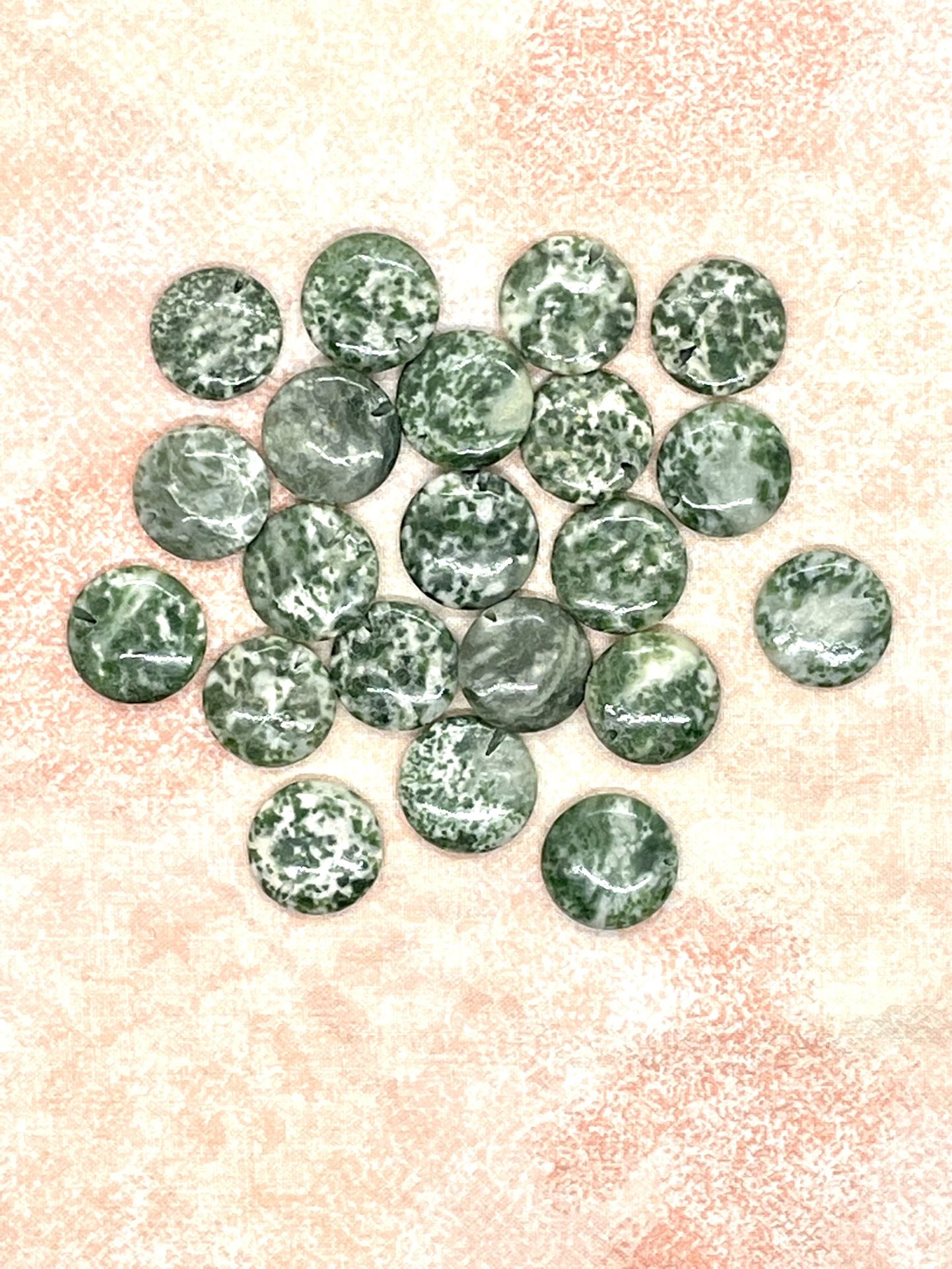 Lot Of Tree Agate Coin Beads
