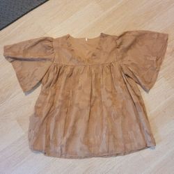 Women V Neck Tunic Tops Summer Ladies Casual Khaki Short Sleeve T Shirt Tee L