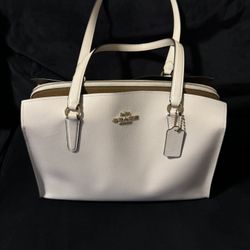 Leather Coach Tote W/Padded Laptop Pocket