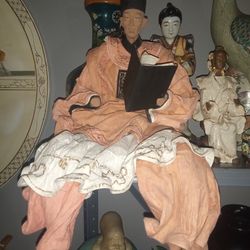 Very Large Antique Chinese Dolls Of Qing King & Queen