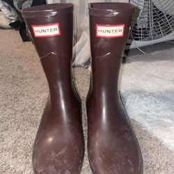 Hunter Short Gloss Rain Boot - 8 W