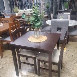 Brown Small 3 Pc Dining Set With Two Chairs (New)