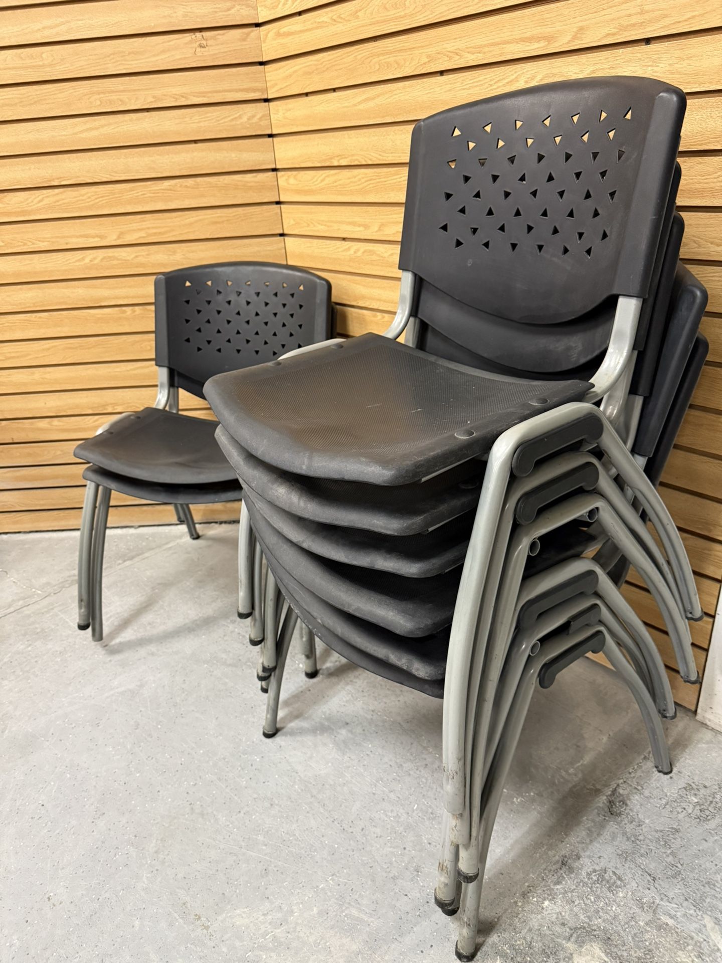 8 Plastic Stack Chairs