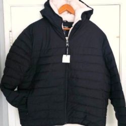 Men's Calvin Klein Black Sherpa Jacket Puffer XL