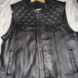 Black leather vest