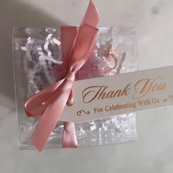 Qty. 40 Rose Gold Pink Butterfly keychain favors