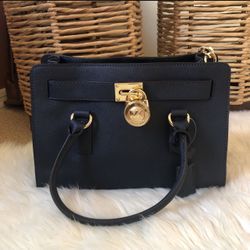 New Michael Kors MK Navy Hamilton Satchel Handbag