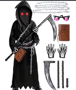 Kids Grim Reaper Halloween Costume Set size S