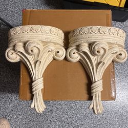Two Foam Wall Sconces That Look Like Stone