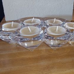 Beautiful Clear Glass Candle Holder On