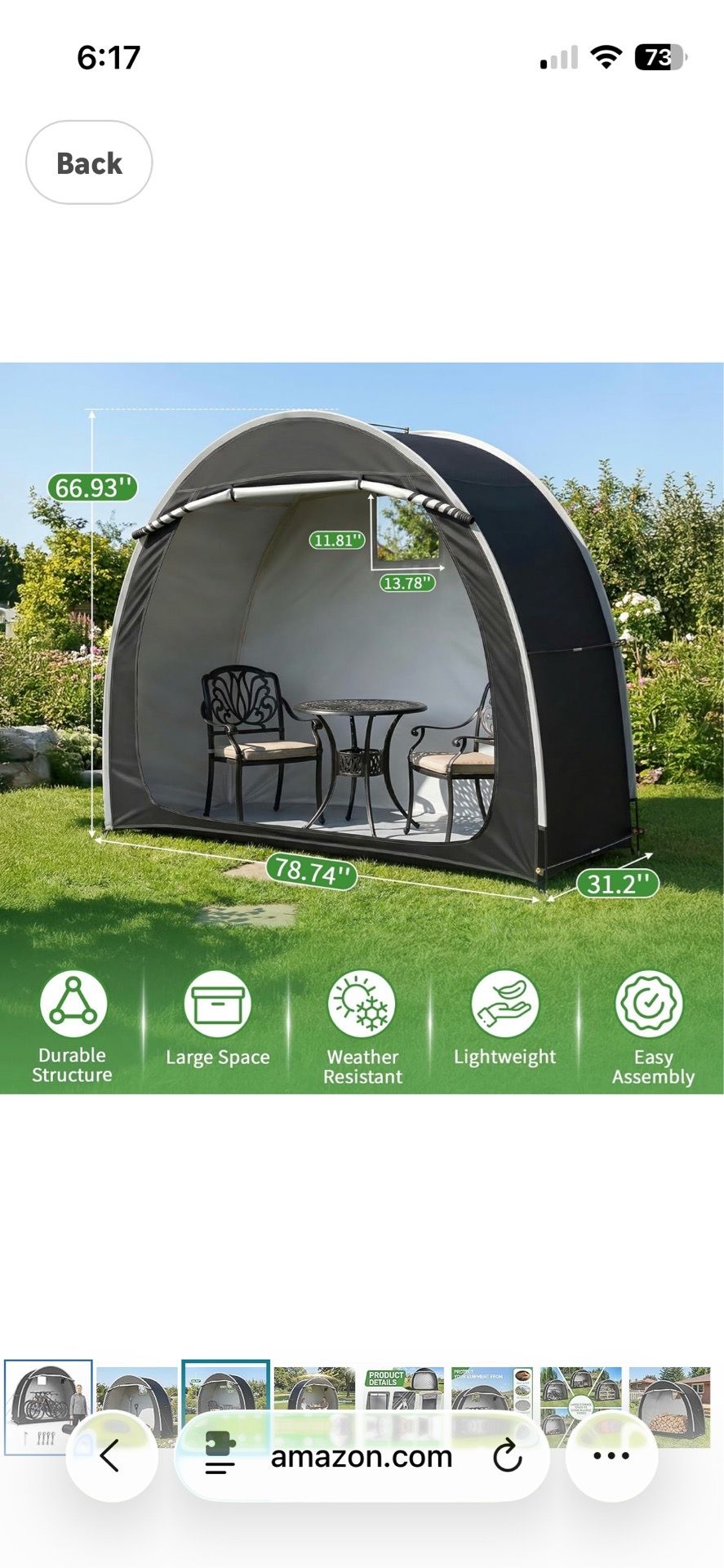 2-3 bike storage tent
