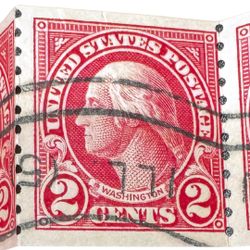 Vintage U.S. 2¢ Washington Coil Strip of 5 