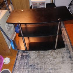 TV Stand Black Wood 31in Wide