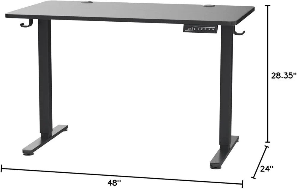 Height Adjustable Electric Standing Desk, 48 x 24 Inches Sit Stand up Desk, Memory Computer Home Office Desk (Black)
