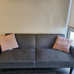 Sofa Bed - Grey Futon  - Needs To Go!