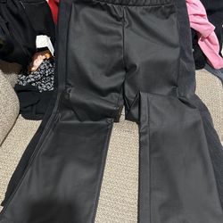 Faux Leather Bell Bottom Pants