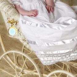 Vintage 1940s “Baby” Pin With Blue Enamel Miraculous Medal, 0.5x0.75”