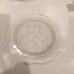 Vintage Iris + Herringbone Platter