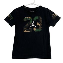 Jordan KIDS Big Boys Short Sleeves Woodland Camo 23 Logo Graphic T Shirt SZ  5-6 Years