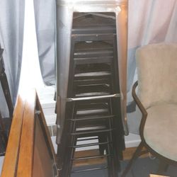 Several Stacking Metal Barstools Stool Stools Various Colors And Heights