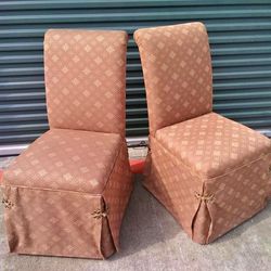 Pair of Straight Back Slipper Chairs 
