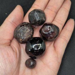 5 Raw Garnet Crystal Tumbles Stones