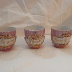 Vintage Pink China Cup,S An Saucers