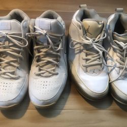 2 pair of retro nike jordan basketball sneakers size 9 AS IS!