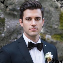 BRAND-NEW Black Sparkle Shiny Sequin Pre-Tied Bow-Ties w/Adjustable Neck Band (24-pack)