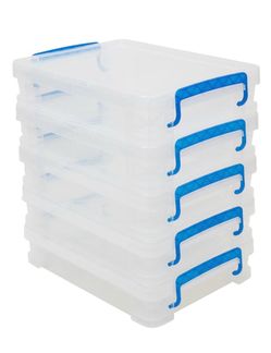 NEW 5 Tier Stackable Document Storage Box Organizer Clear Plastic File Case