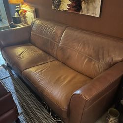 ITALIAN LEATHER SOFA WELL LOVED 