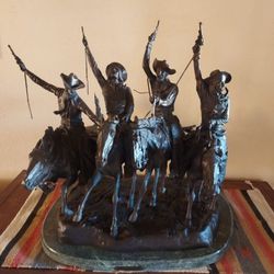 Frédéric Remington "Coming Through The Rye " Bronze Sculpture 