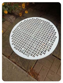 Teal Short  Metal Table