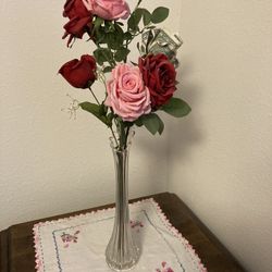 Antique Clear Swung Glass Vase