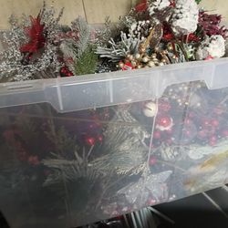 2 Totes Of Christmas Decorations / Arts & Crafts