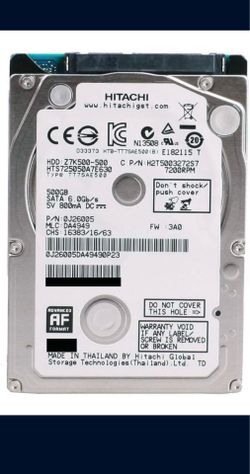 HGST 500GB laptop hard drive hdd 7200rpm 2.5"
