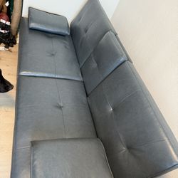 Futon - Blue Pleather 